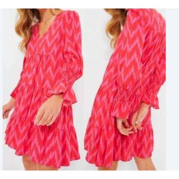 Pomander place hot pink ikat kenzo dress S - Picture 1 of 5